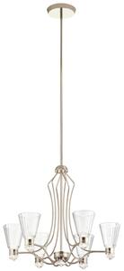Quintiesse QN-KAYVA13-PN Kayva Integral LED 6 Arm Ceiling Chandelier In Polished Nickel Finish