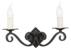 Elstead RY2A BLACK Rectory double iron wall light