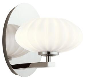 Quintiesse QN-PIM1-PC Pim Single Wall Light In Polished Chrome With Opal Glass Shade