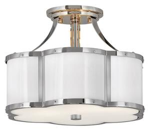 Quintiesse QN-CHANCE-SF-S-PN Chance Semi Flush Ceiling Light In Polished Nickel And White Finish