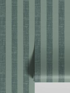 Pine Green Pembroke Stripe Wallpaper | Default | Piglet in Bed