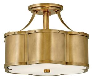 Quintiesse QN-CHANCE-SF-S-HB Chance Semi Flush Ceiling Light In Heritage Brass Finish