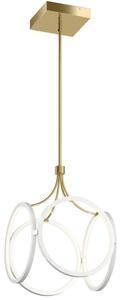 Quintiesse QN-CIRI-P-WH Ciri Integral LED Ceiling Pendant Light In White With Champagne Gold Detail