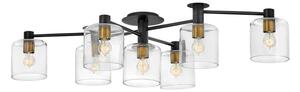 Quintiesse QN-AXEL7-BK Axel 7 Light Semi Flush Ceiling Light In Black Finish
