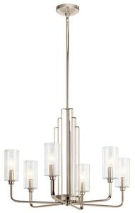 Quintiesse QN-KIMROSE6-PN Kimrose 6 Light Ceiling Chandelier In Polished Nickel Finish
