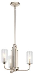 Quintiesse QN-KIMROSE3-PN Kimrose 3 Light Ceiling Chandelier In Polished Nickel Finish