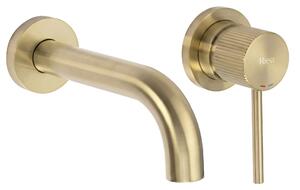 Wall Mounted faucet Rea Lungo Stripe Brush Gold