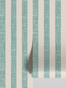Wasabi Pembroke Stripe Wallpaper | Default | Piglet in Bed