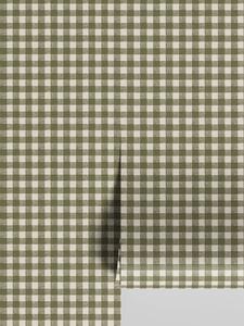 Botanical Green Gingham Wallpaper | Default | Piglet in Bed