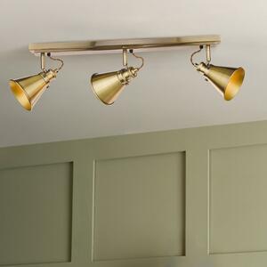 Laura Ashley LA3756158-Q Rufus 3 Light Ceiling Bar Spotlight In Antique Brass Finish