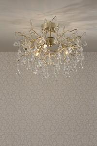 Laura Ashley LA3756150-Q Willow 3 Light Crystal Semi Flush Ceiling Light In Champagne Finish
