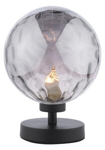 Dar Lighting Esben Table Lamp In Matt Black Finish With Round Smoked Dimpled Glass ESB4122-10