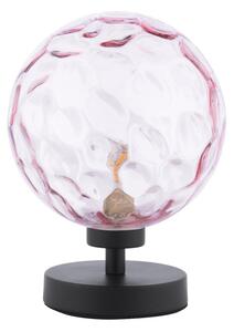 Dar Lighting Esben Table Lamp In Matt Black Finish With Round Pink Dimpled Glass ESB4122-13