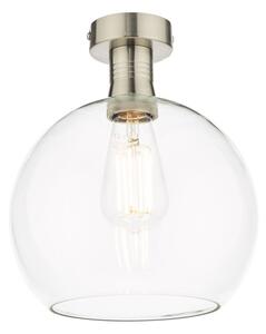 Dar Lighting Emerson Semi Flush Ceiling Light In Antique Chrome With Round Clear Glass EME4861-E03
