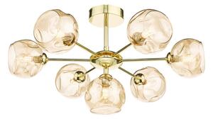 Dar Lighting Cohen 7 Light Semi Flush Ceiling Light In Polished Gold Finish With Round Champagne Glass COH3435-16