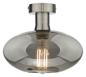 Dar Lighting Emerson Semi Flush Ceiling Light In Antique Chrome With Smoked Glass EME4861-E04