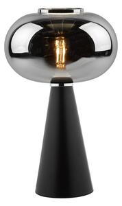 Dar Lighting Jensen Table Lamp In Satin Black Finish With Smoked Glass Shade JEN4222