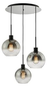 Dar Lighting Lycia 3 Light Cluster Ceiling Pendant Light In Matt Black With Smoked Ombre Glass LYC8822