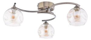 Dar Lighting Nakita 3 Light Semi Flush Ceiling Light In Antique Brass With Champagne Dimpled Glass NAK5375-16