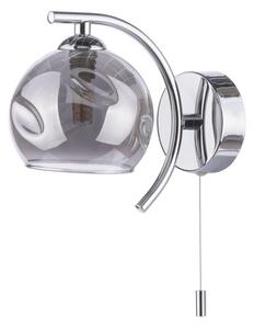 Dar Lighting Nakita Wall Light In Polished Chrome With Smoked Dimpled Glass NAK0750-15