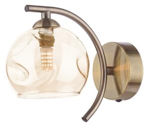 Dar Lighting Nakita Wall Light In Antique Brass With Champagne Dimpled Glass NAK0775-16