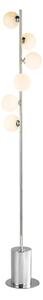 Dar Lighting Spiral 6 Light Floor Lamp In Polished Chrome With Round Opal Glass SPI4950-02