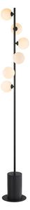 Dar Lighting Spiral 6 Light Floor Lamp In Matt Black With Round Opal Glass SPI4922-02
