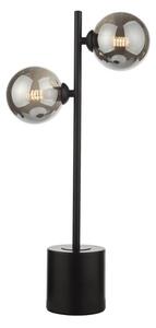 Dar Lighting Spiral 2 Light Table Lamp In Matt Black Finish With Smoked Glass SPI4222-01