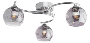 Dar Lighting Nakita 3 Light Semi Flush Ceiling Light In Polished Chrome With Smoked Dimpled Glass NAK5350-15