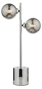 Dar Lighting Spiral 2 Light Table Lamp In Polished Chrome With Round Smoked Glass SPI4250-01