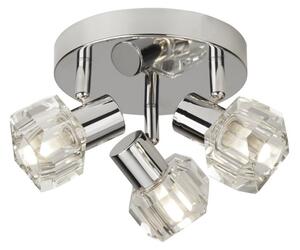 Contemporary 3 Light Round Ice Cube Ceiling Spotlight In Polished Chrome