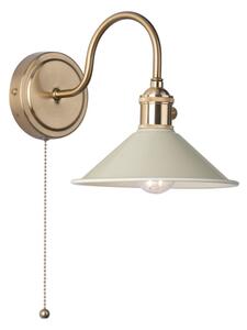 Dar Lighting Hadano Single Wall light In Natural Brass Finish With Taupe Shade