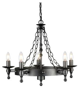 Elstead Warwick WR5-GRAPHITE 5 Light Chandelier In Black