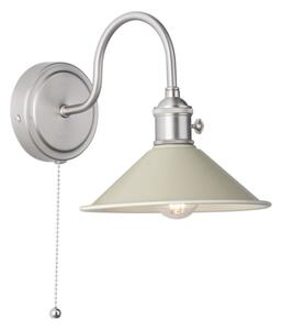 Dar Lighting Hadano Single Wall light In Antique Chrome With Taupe Shade