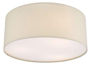 Dar Lighting Cierro 3 Light Flush Ceiling Light With Taupe Shade And White Diffuser 40 cm