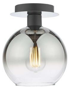 Dar Lighting Lycia Semi Flush Ceiling Light In Black Finish With Smoked Ombre Glass