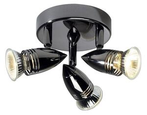 Dar GEM7667 Gemini Black Chrome 3 Light Plate LED Spotlight