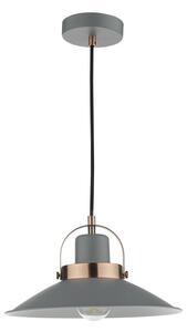 Dar Lighting Liden Single Ceiling Pendant Light In Grey And Copper Finish