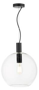 Dar Lighting Zula Ceiling Pendant Light In Matt Black Finish With Round Clear Glass Shade