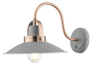Dar Lighting Liden Single Wall Light In Grey And Copper Finish