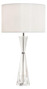 Dar Lighting Risha 2 Light Crystal Table Lamp In Nickel Finish With Ivory Faux Silk Shade