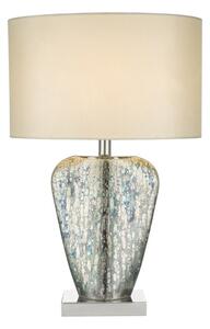 Dar Lighting Syracuse Mercury Glass Table Lamp With White Silk Shade