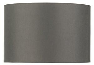 Dar Lighting Bokara Faux Silk Drum Shade in Grey 38 cm