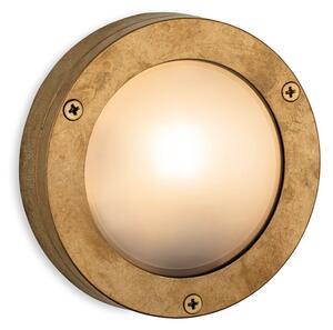 Firstlight 3852BR Nautic Outdoor Solid Brass Small Bulkhead Light with Frosted Glass IP64