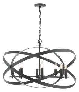 Dar Lighting Nitya 8 Light Ceiling Pendant Light In Matt Black Finish