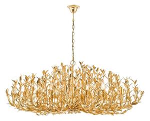 Dar Gold Lighting Silvius 12 Light Oval Ceiling Pendant Light In Gold Leaf Finish