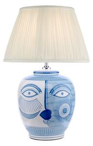 Dar Lighting Picasso Small Ceramic Table Lamp In Blue And White Face Print - Base Only