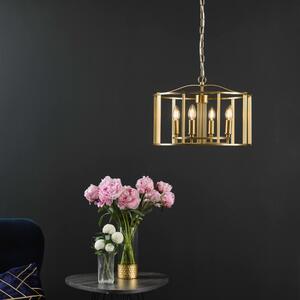 Dar Lighting Myka 4 Light Ceiling Pendant Light In Brushed Bronze Finish