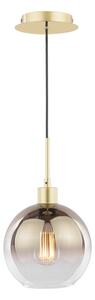 Dar Lighting Lycia Ceiling Pendant Light In Satin Gold With Gold Ombre Glass