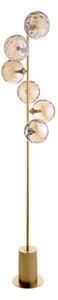 Dar Lighting Spiral 6 Light Floor Lamp In Matt Gold With Champagne Dimpled Glass